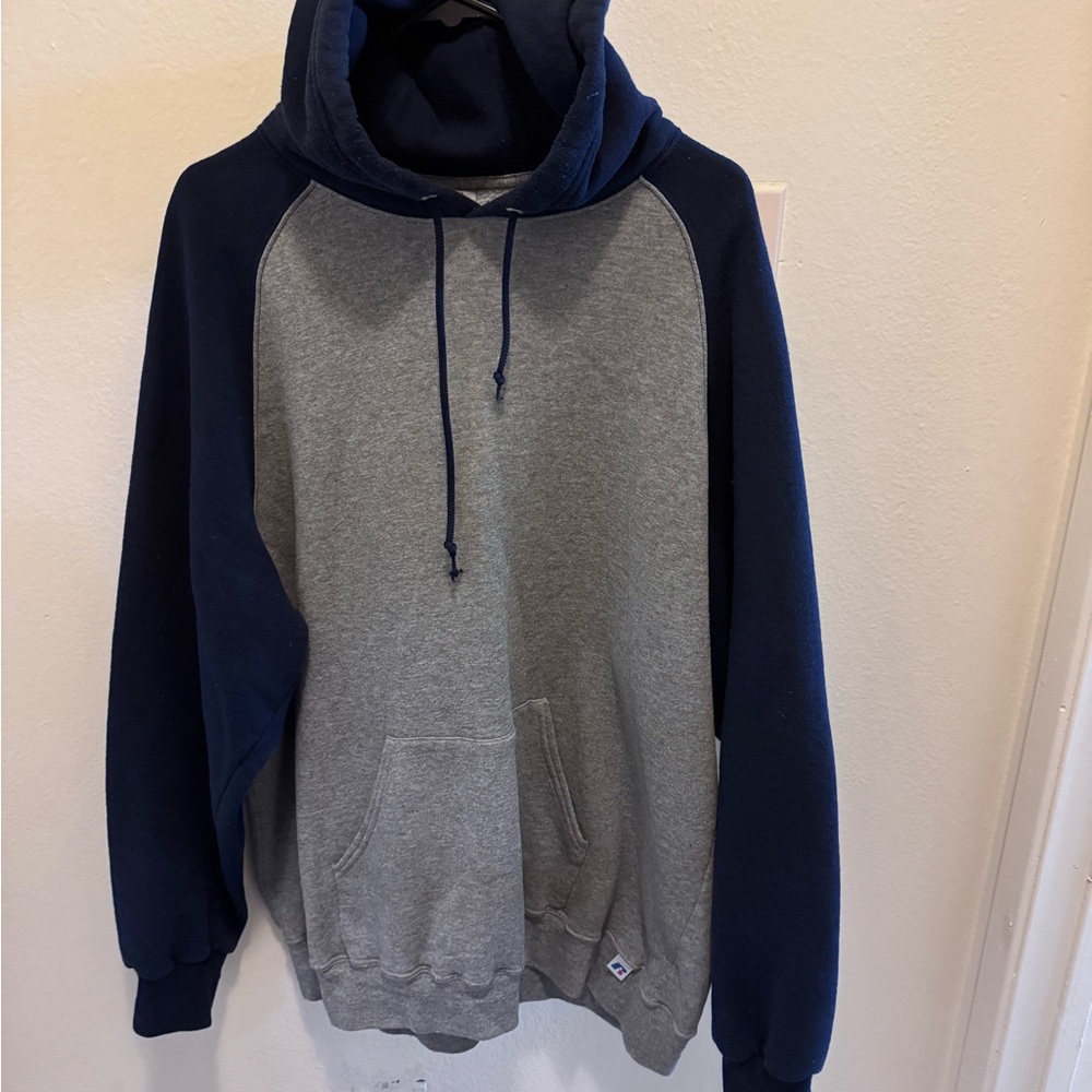 Russell Athletic Gray and Navy Hoodie